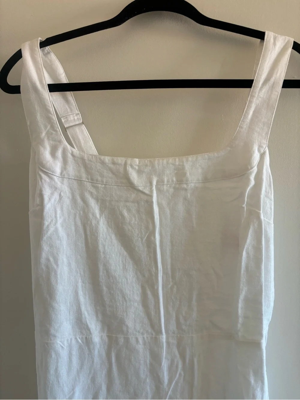 NWT Abercrombie and Fitch White Linen blend Square-Neck Midi Dress